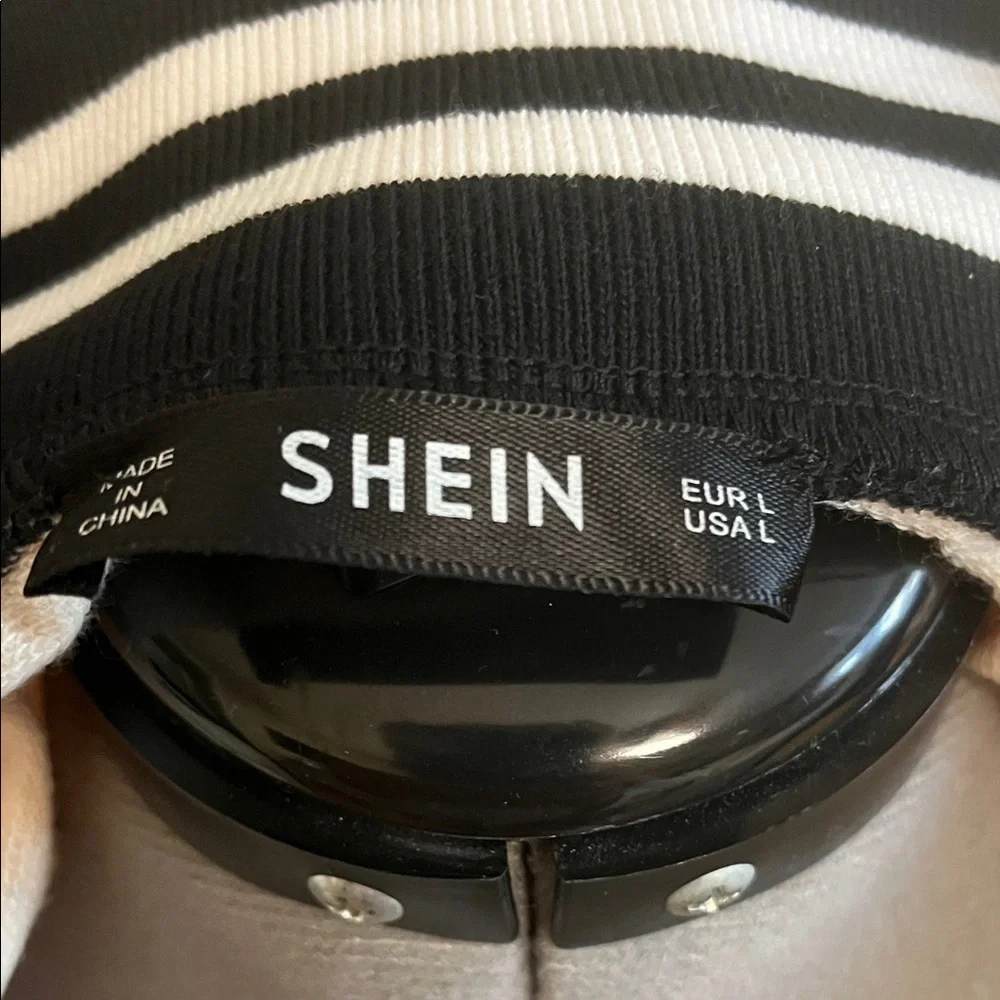 SHEIN Black and White Striped Taxi Jacket - Picture 2 of 7